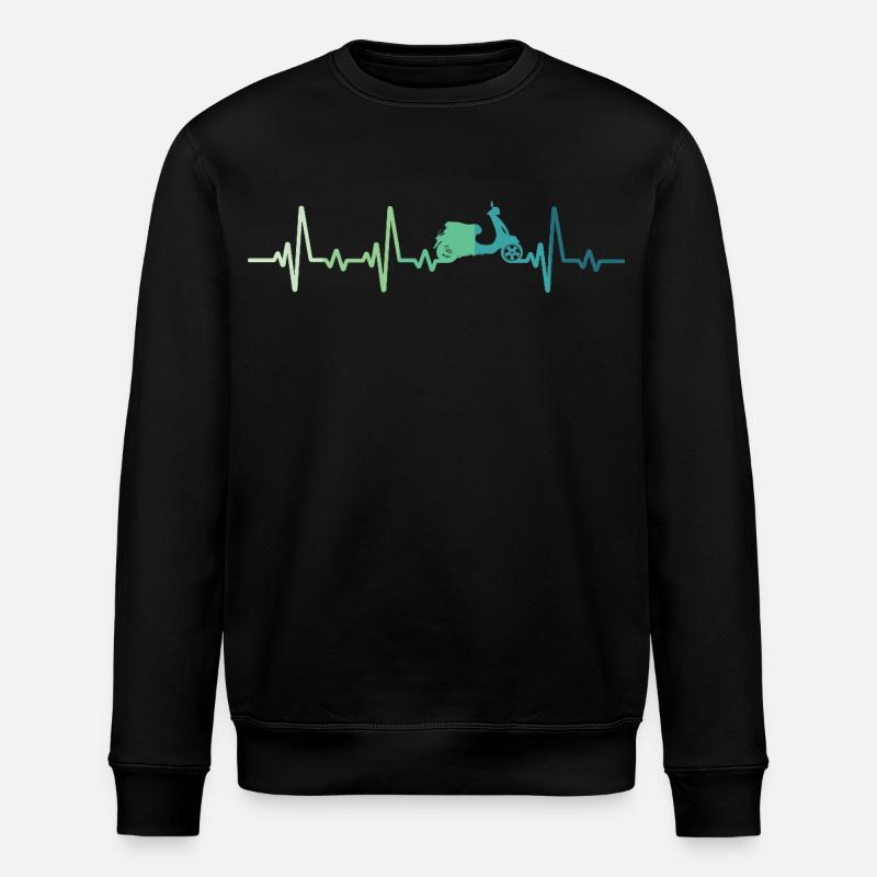 Scooter-Herzschlag-Mopedroller - Stanley/Stella Unisex Bio-Sweatshirt ROLLER - Schwarz