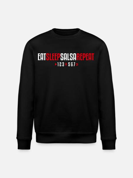 Eat Sleep Salsa Repeat – 123-567 - Stanley/Stella ROLLER Unisex Organic Sweatshirt - black