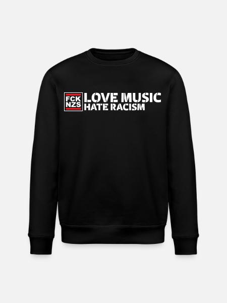 Love Music Hate Racism - Stanley/Stella ROLLER Unisex Organic Sweatshirt - black
