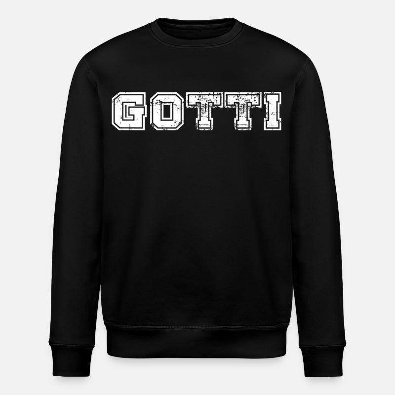 Lettrage universitaire vieilli de Gotti - Sweat bio ROLLER Stanley/Stella Unisexe - noir