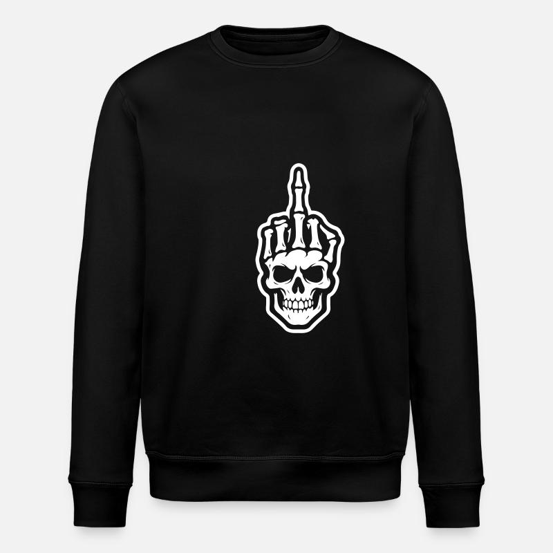 Skelett Mittelfinger - Stanley/Stella Unisex Bio-Sweatshirt ROLLER - Schwarz