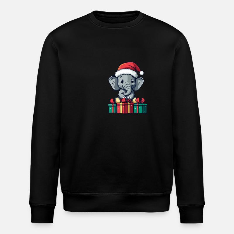 Cadeaux de Noël éléphant - Sweat bio ROLLER Stanley/Stella Unisexe - noir