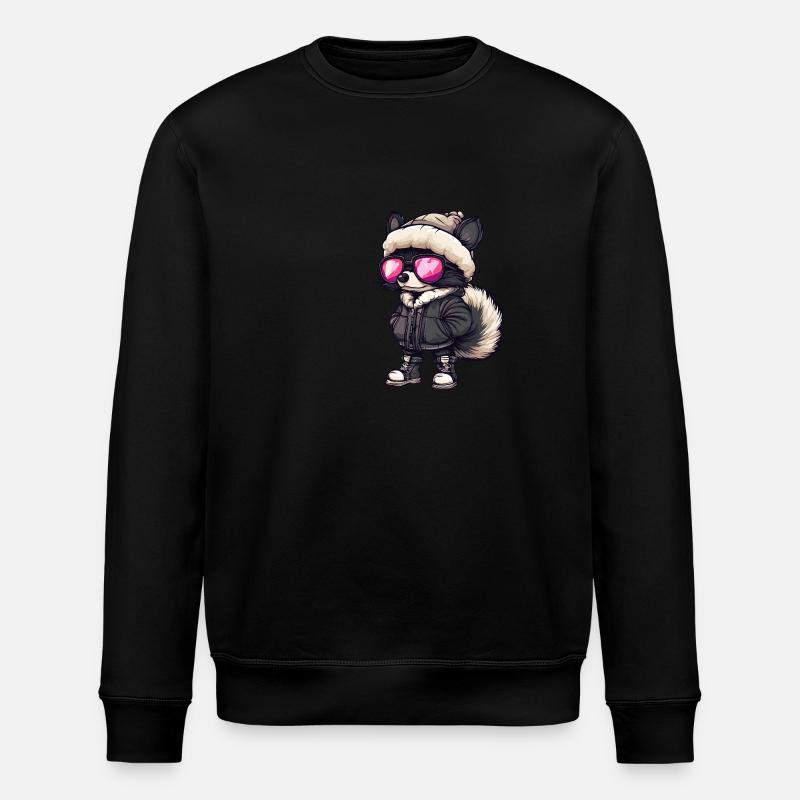 Skunk Cool Comic - Stanley/Stella ROLLER Unisex Organic Sweatshirt - black