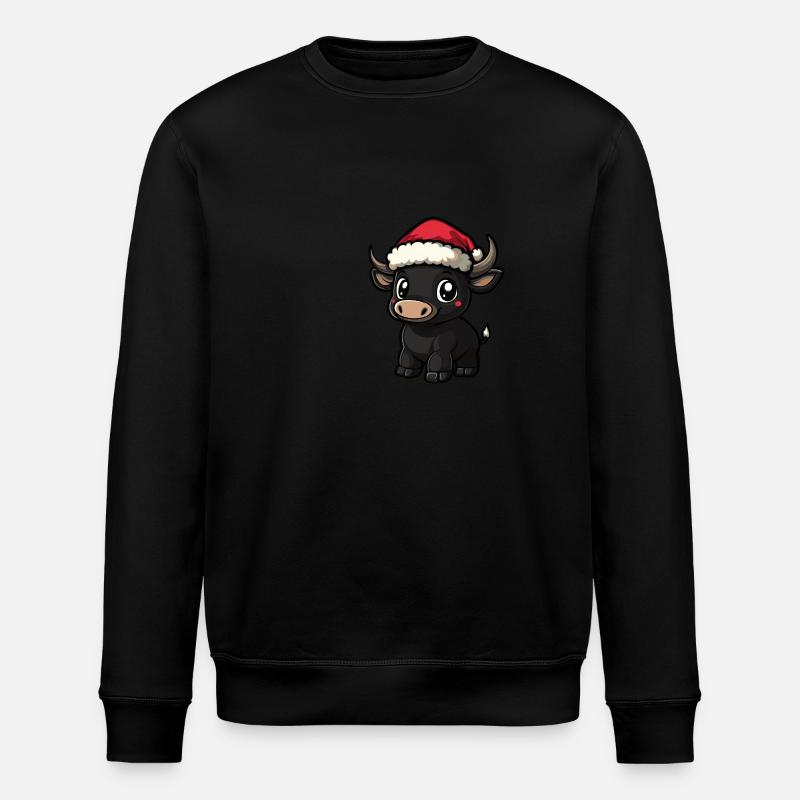 Taureau Noël mignon - Sweat bio ROLLER Stanley/Stella Unisexe - noir