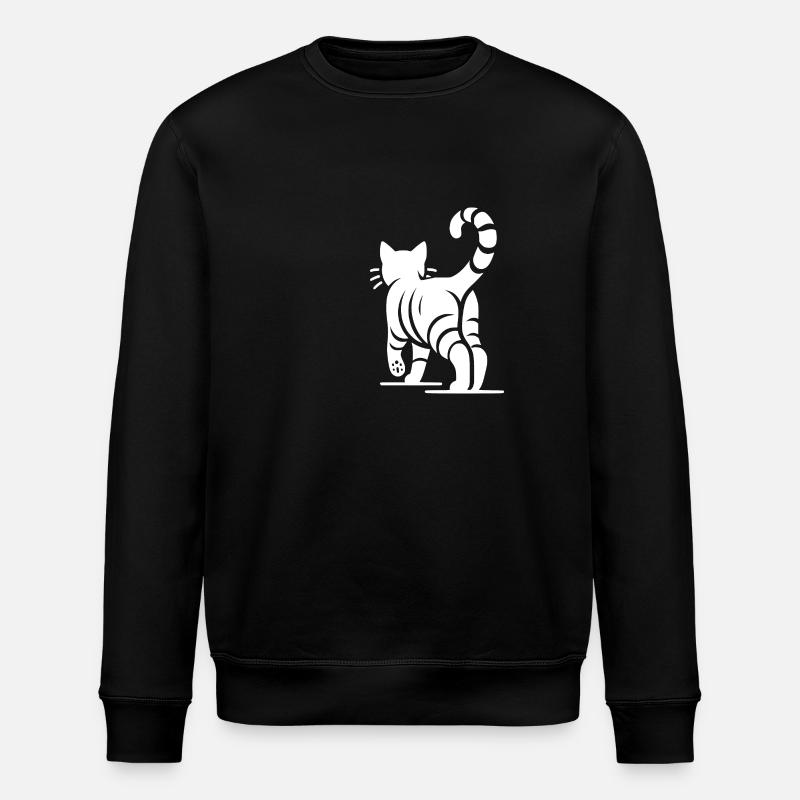 Chat géométrique à rayures - Sweat bio ROLLER Stanley/Stella Unisexe - noir