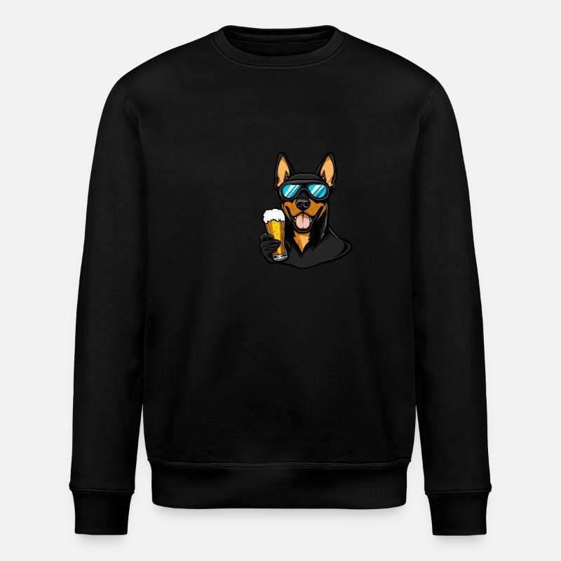 Doberman Chien Ski Bière - Sweat bio ROLLER Stanley/Stella Unisexe - noir
