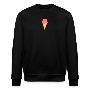 Eis Eiscreme Erdbeereis - Stanley/Stella Unisex Bio-Sweatshirt ROLLER - Schwarz - Vorne - Nik (191cm)