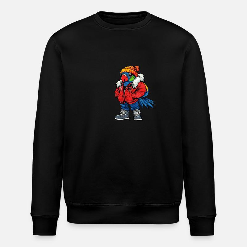 Perroquet drôle d’hiver - Sweat bio ROLLER Stanley/Stella Unisexe - noir