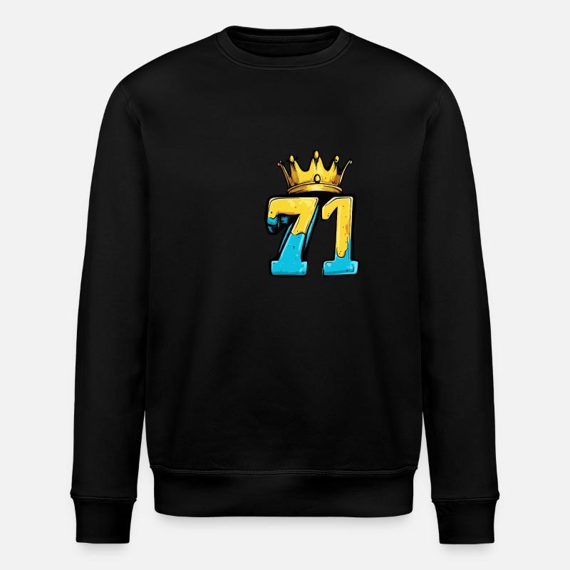 71 Zahl Krone - Stanley/Stella Unisex Bio-Sweatshirt ROLLER - Schwarz