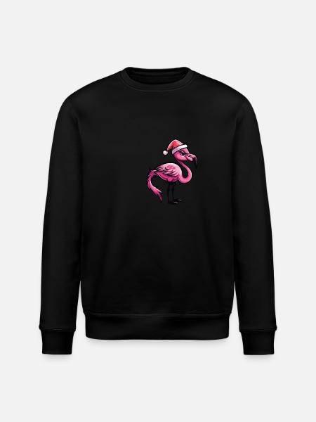 Flamingo Christmas - Stanley/Stella ROLLER Unisex Organic Sweatshirt - black