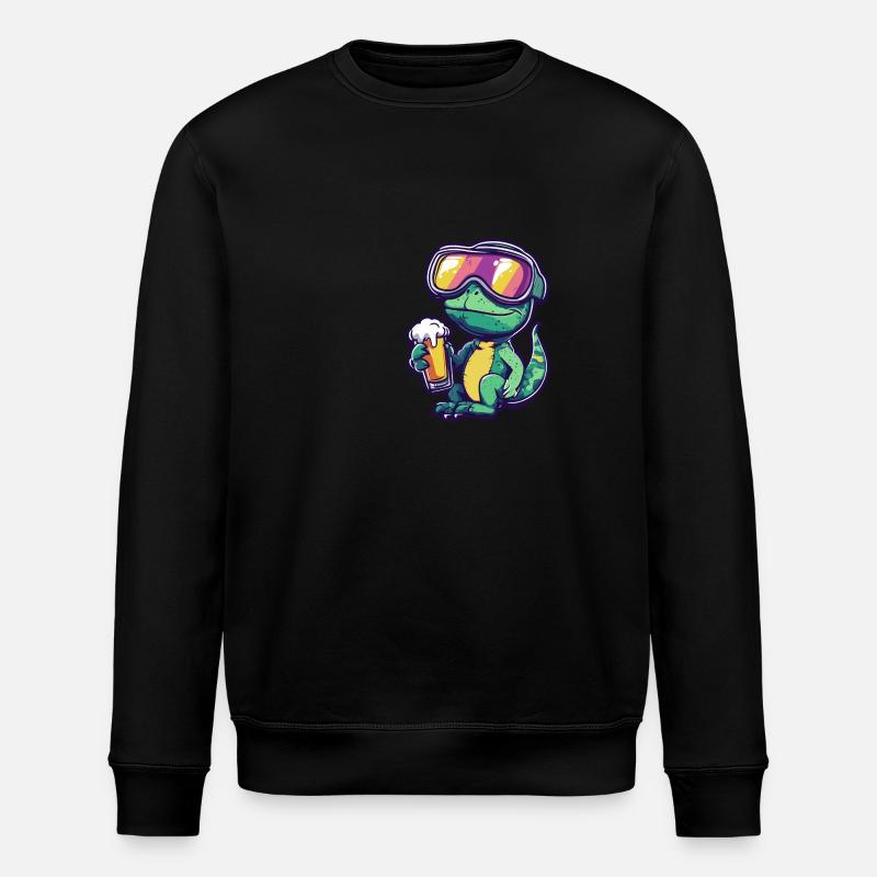 Chameleon Ski Beer - Stanley/Stella ROLLER Unisex Organic Sweatshirt - black
