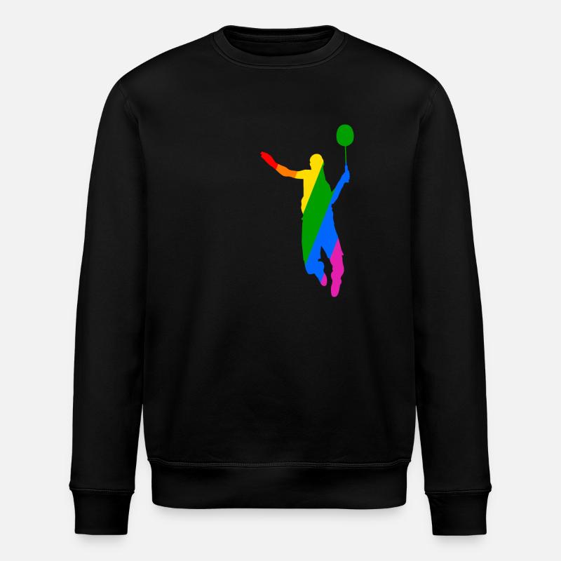Regenbogen Badminton Tennis Design - Stanley/Stella Unisex Bio-Sweatshirt ROLLER - Schwarz
