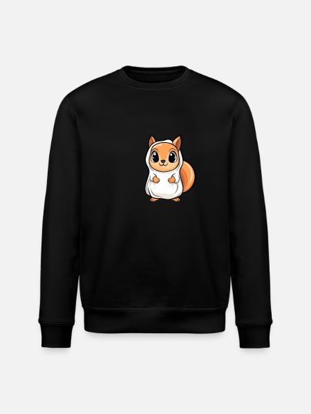 Squirrel Halloween Funny Ghost - Stanley/Stella ROLLER Unisex Organic Sweatshirt - black