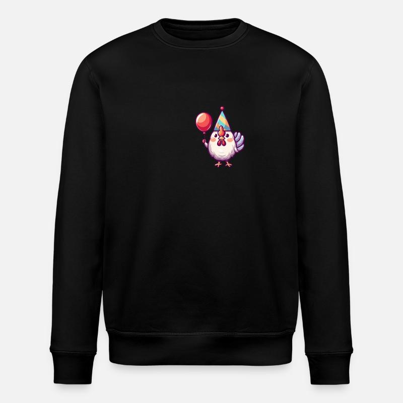 Rooster Birthday Comic - Stanley/Stella ROLLER Unisex Organic Sweatshirt - black