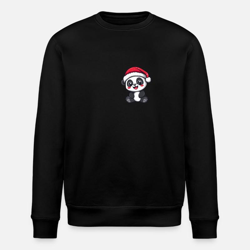 Panda Noël Mignon - Sweat bio ROLLER Stanley/Stella Unisexe - noir