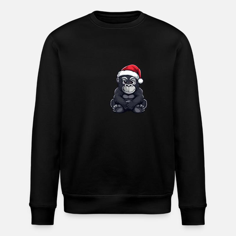 Gorilla Christmas Cute - Stanley/Stella ROLLER Unisex Organic Sweatshirt - black