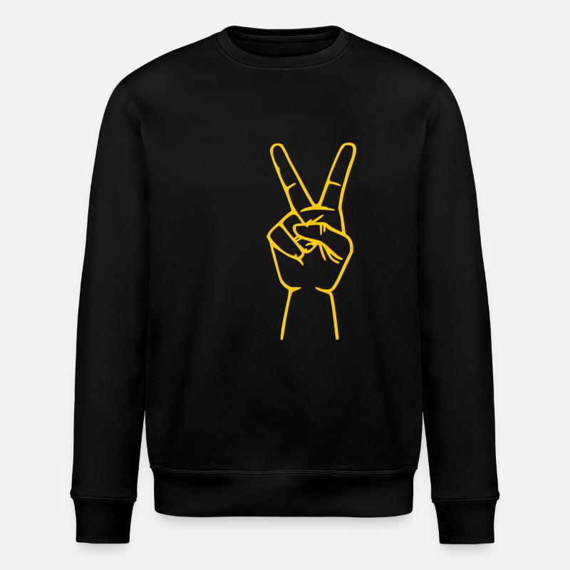 Peace Peace Sign hand - Stanley/Stella ROLLER Unisex Organic Sweatshirt - black