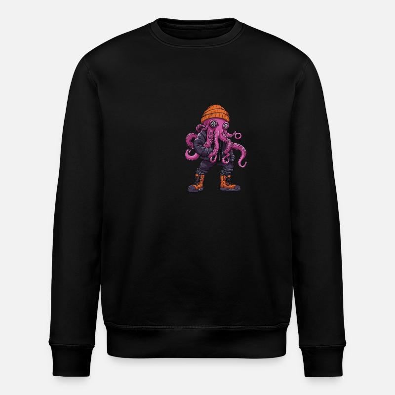 Octopus Funny Winter - Stanley/Stella ROLLER Unisex Organic Sweatshirt - black
