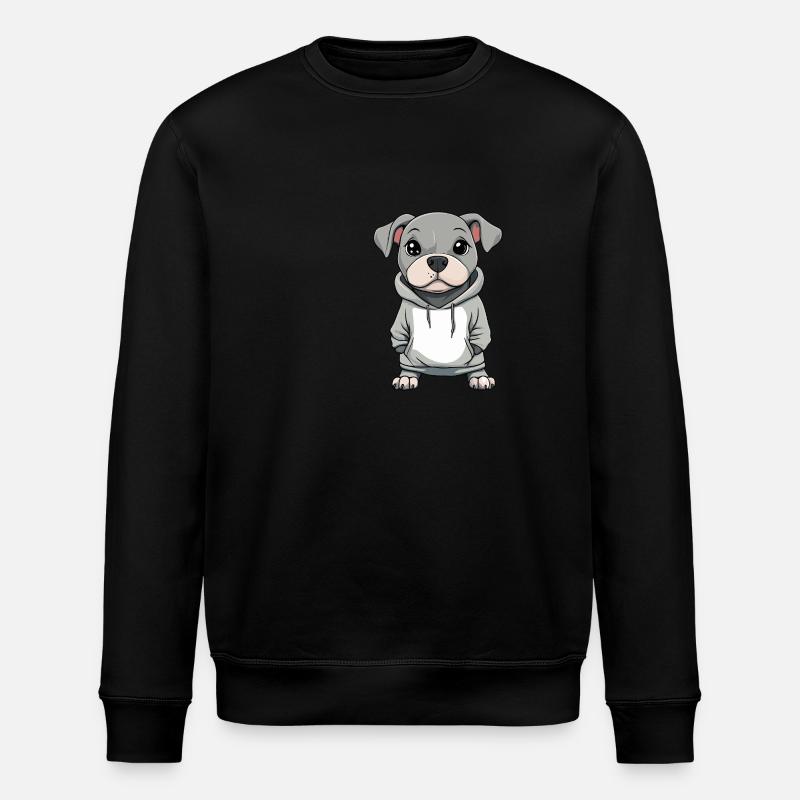 Pit Terrier Dog Funny - Stanley/Stella ROLLER Unisex Organic Sweatshirt - black