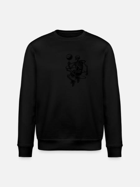 Halloween skeletons playing basketball - Stanley/Stella ROLLER Unisex Organic Sweatshirt - black