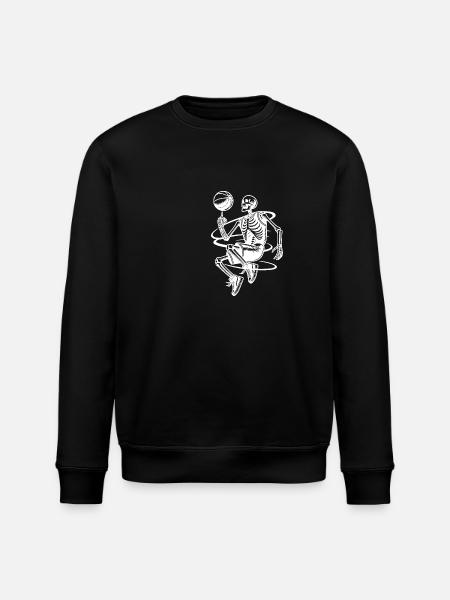 Halloween skeletons playing basketball - Stanley/Stella ROLLER Unisex Organic Sweatshirt - black