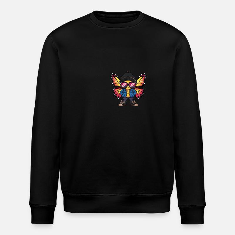 Schmetterling Cool Comic - Stanley/Stella Unisex Bio-Sweatshirt ROLLER - Schwarz