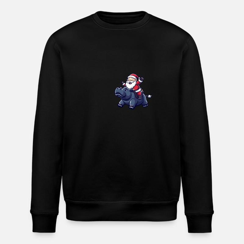 Hippopotame Père Noël - Sweat bio ROLLER Stanley/Stella Unisexe - noir