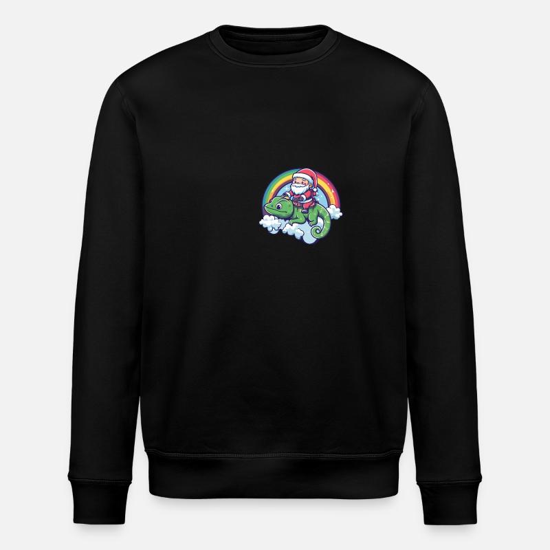 Caméléon Père Noël Arc-en-ciel - Sweat bio ROLLER Stanley/Stella Unisexe - noir