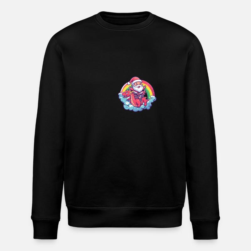 Dragon Père Noël Arc-en-ciel - Sweat bio ROLLER Stanley/Stella Unisexe - noir