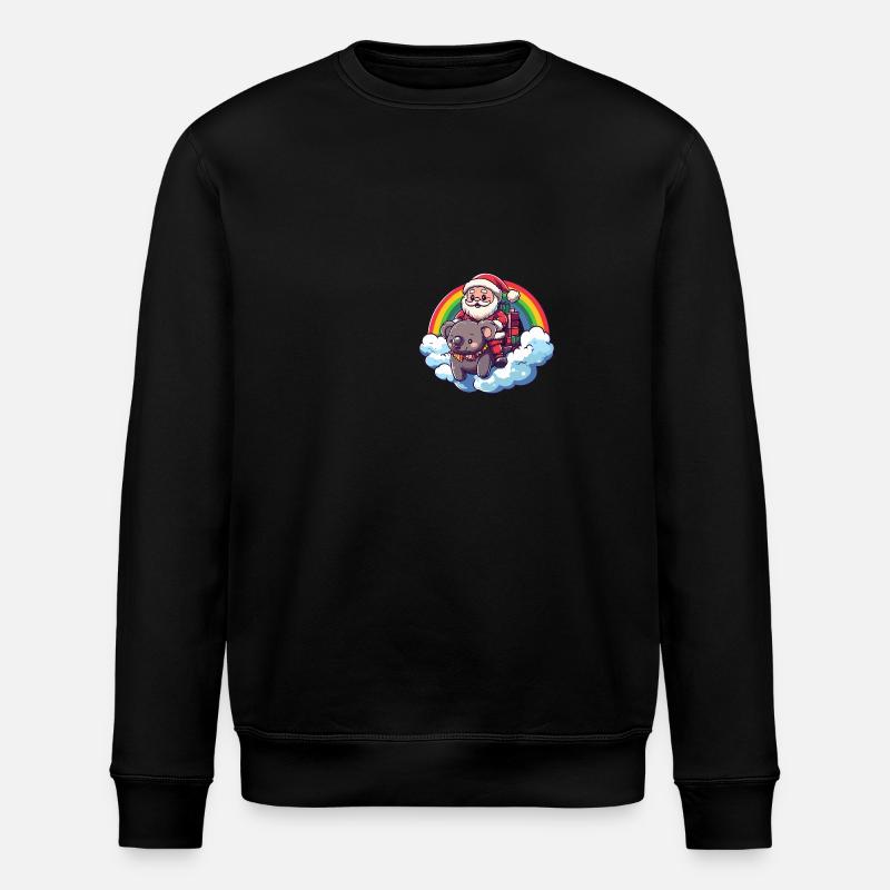 Koala Weihnachtsmann Regenbogen - Stanley/Stella Unisex Bio-Sweatshirt ROLLER - Schwarz