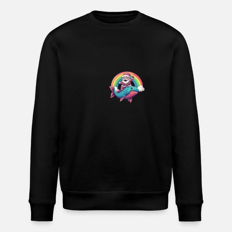 Piranha Poisson Père Noël Arc-en-ciel - Sweat bio ROLLER Stanley/Stella Unisexe - noir