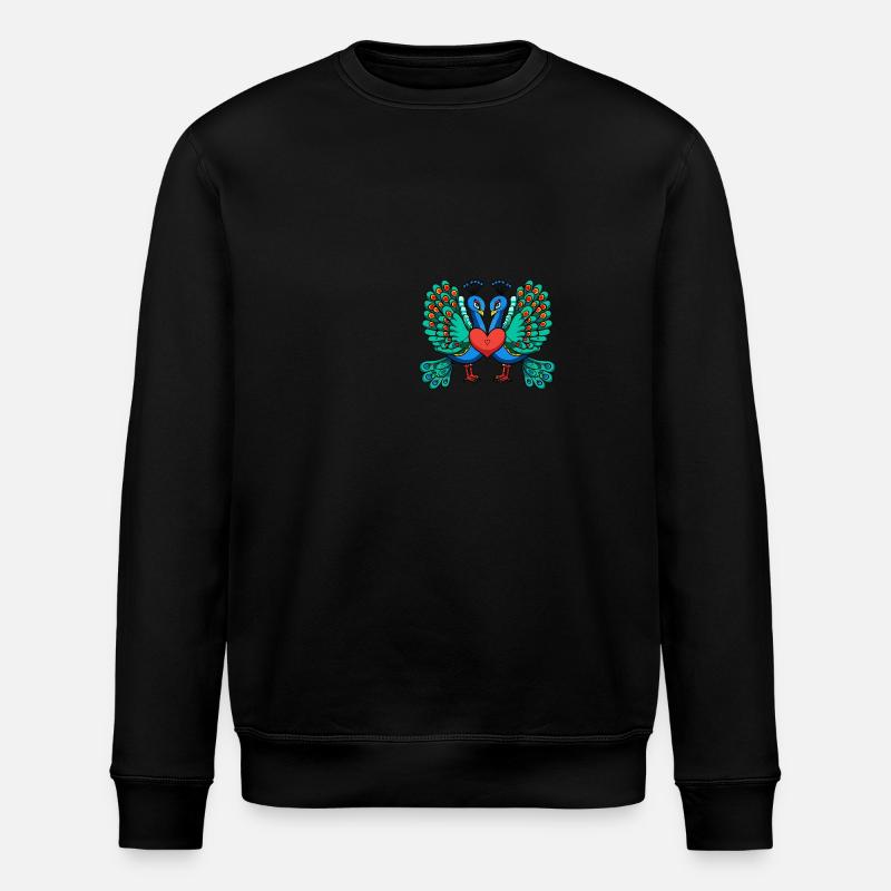 paon oiseau couple amour - Sweat bio ROLLER Stanley/Stella Unisexe - noir