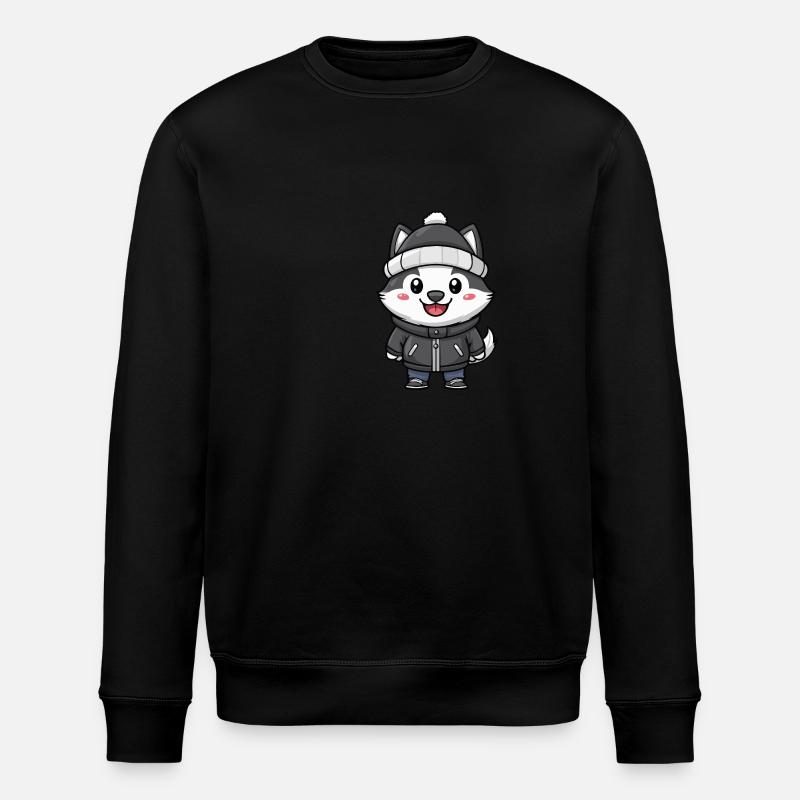 Chien Husky Hiver - Sweat bio ROLLER Stanley/Stella Unisexe - noir