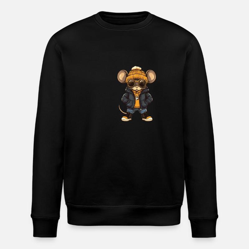 Mouse Cool Comic - Stanley/Stella ROLLER Unisex Organic Sweatshirt - black