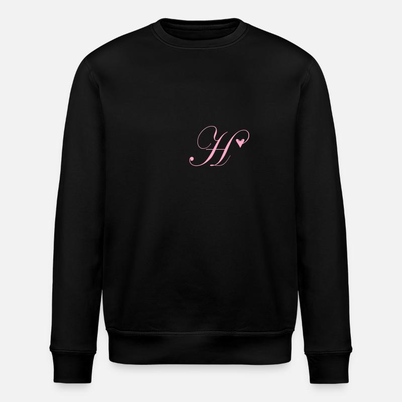 Monogram H Heart Vine - Stanley/Stella ROLLER Unisex Organic Sweatshirt - black