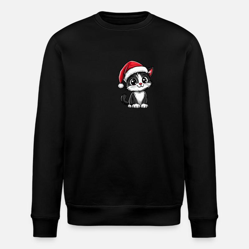 Chat Noël Mignon - Sweat bio ROLLER Stanley/Stella Unisexe - noir