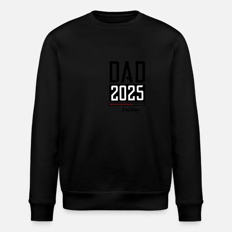 Dad 2025 Papa Loading Saying - Stanley/Stella ROLLER Unisex Organic Sweatshirt - black