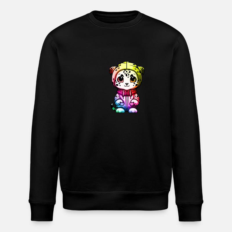 Schneeleopard Winter leopard Tier - Stanley/Stella Unisex Bio-Sweatshirt ROLLER - Schwarz