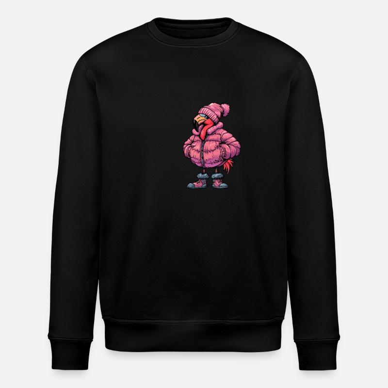 Flamingo Lustig Winter - Stanley/Stella Unisex Bio-Sweatshirt ROLLER - Schwarz