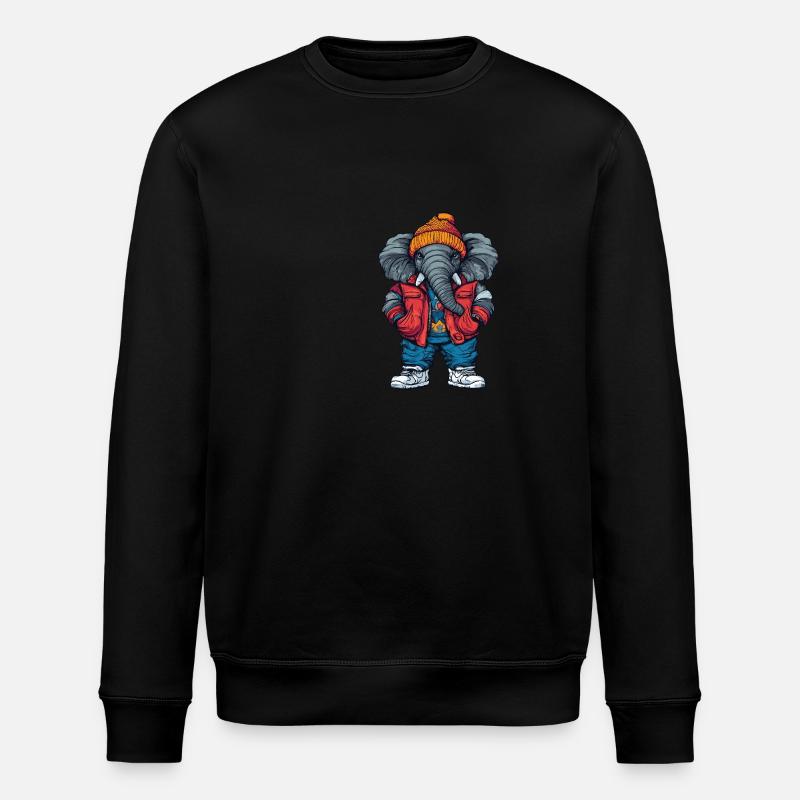 Éléphant Drôle Hiver - Sweat bio ROLLER Stanley/Stella Unisexe - noir