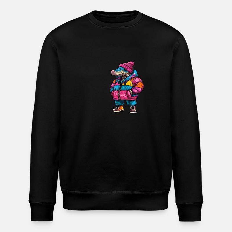 Armadillo Funny Winter - Stanley/Stella ROLLER Unisex Organic Sweatshirt - black