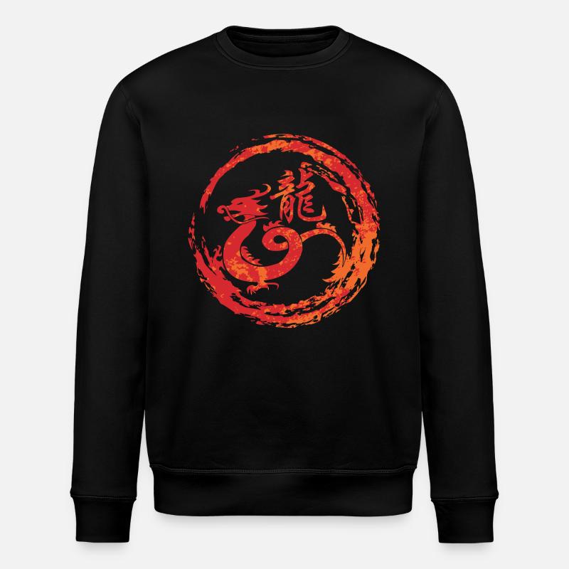 Drache chinesisches Tierkreiszeichen - Stanley/Stella Unisex Bio-Sweatshirt ROLLER - Schwarz