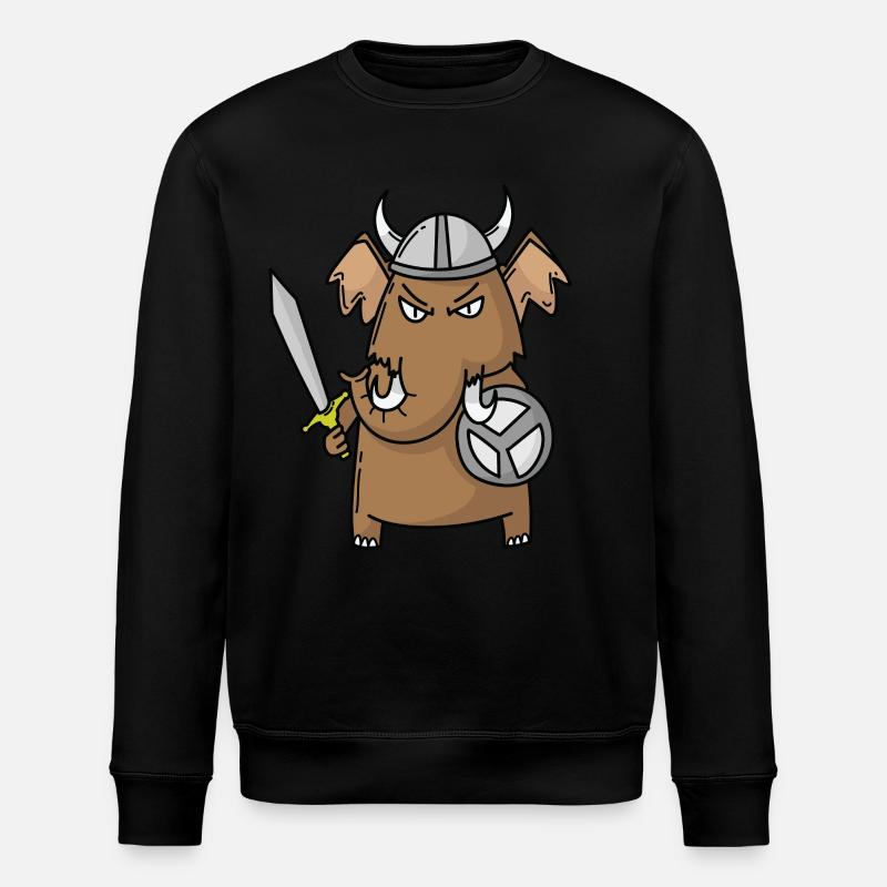 Mammut spielt Wikinger - Stanley/Stella Unisex Bio-Sweatshirt ROLLER - Schwarz