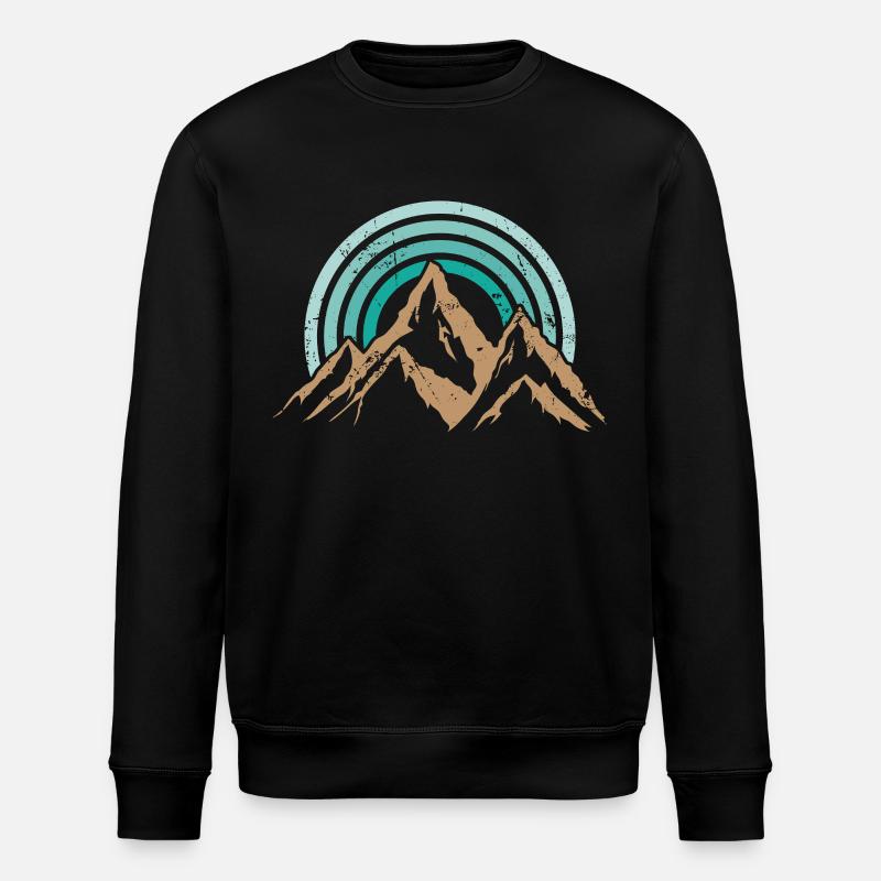 Wandern Berge Retro Stil - Stanley/Stella Unisex Bio-Sweatshirt ROLLER - Schwarz