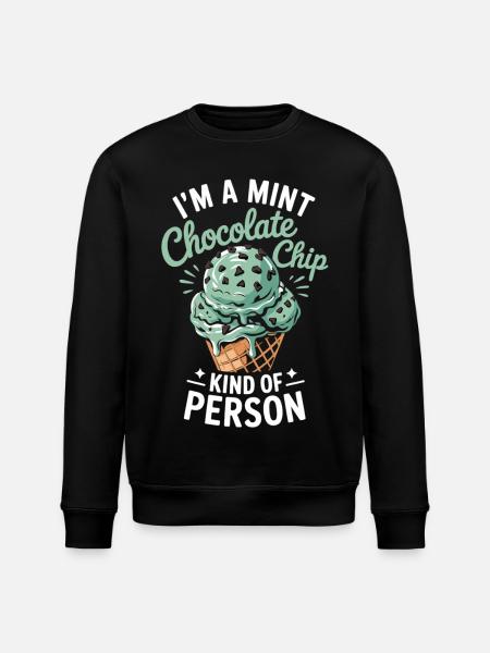Mint Chocolate Cream Fan - Stanley/Stella ROLLER Unisex Organic Sweatshirt - black
