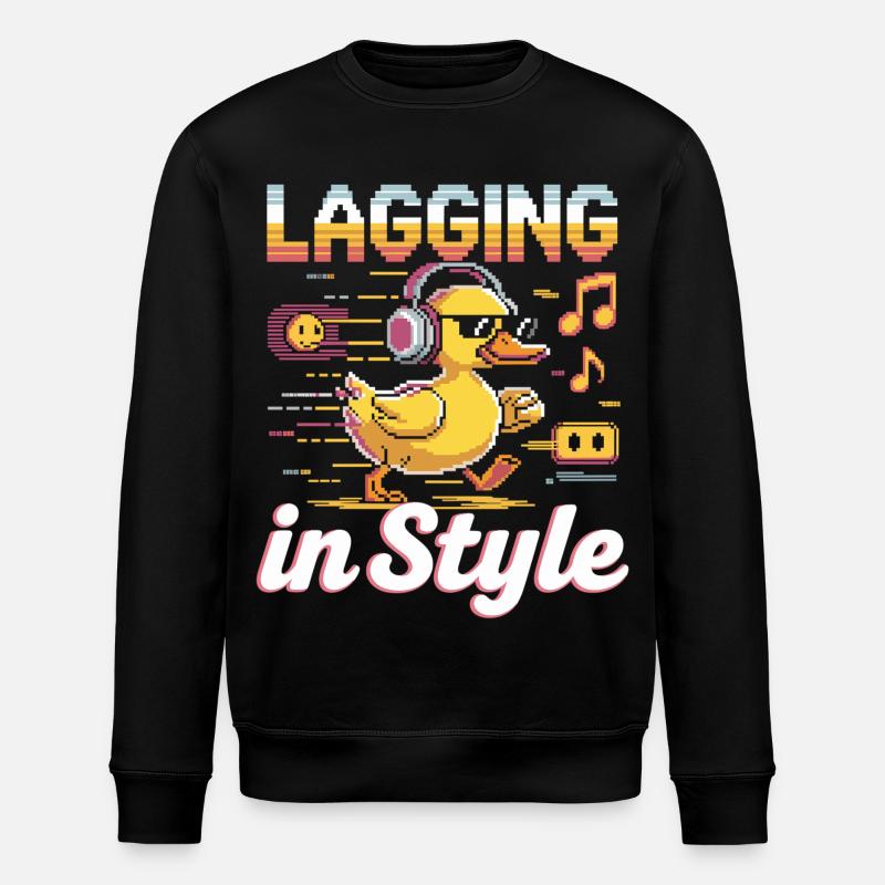 Pixel duck avec casque - Sweat bio ROLLER Stanley/Stella Unisexe - noir