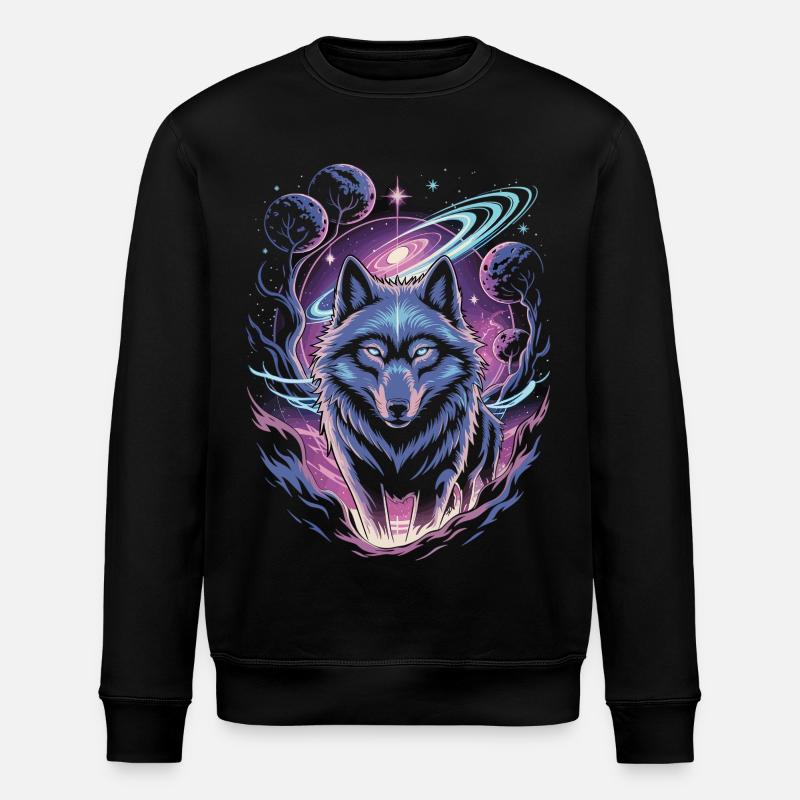 Mystischer Wolf - Stanley/Stella Unisex Bio-Sweatshirt ROLLER - Schwarz