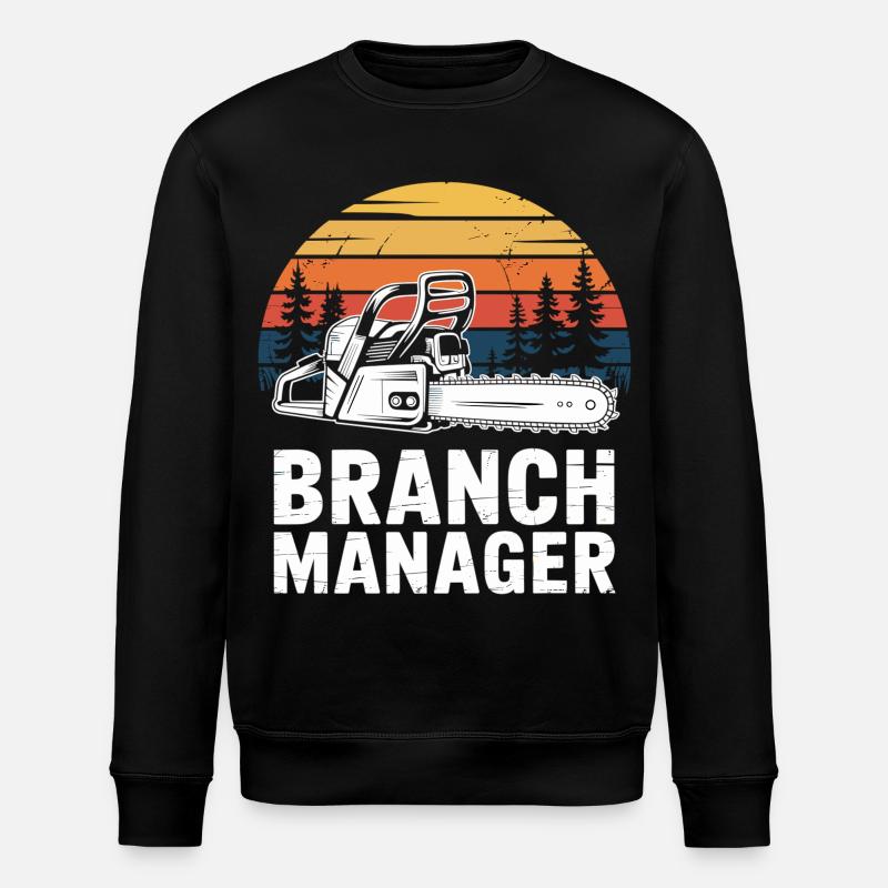 Witziger Holzfäller Spruch - Branch Manager - Stanley/Stella Unisex Bio-Sweatshirt ROLLER - Schwarz