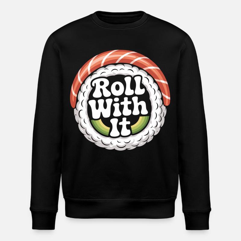 Roll With It Sushi - Stanley/Stella ROLLER Unisex Organic Sweatshirt - black