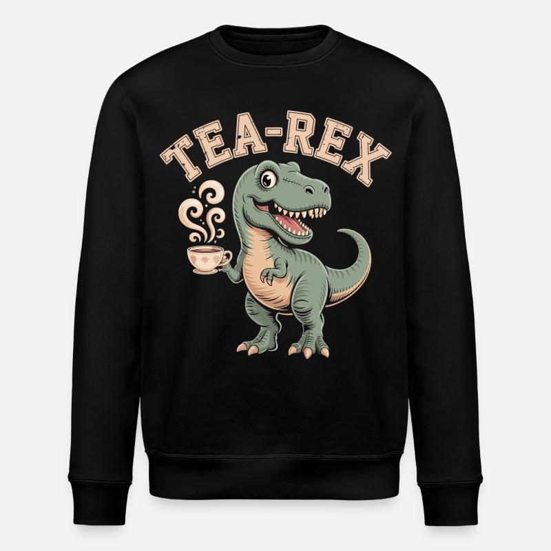 Tea-Rex – The Tea Dino - Stanley/Stella ROLLER Unisex Organic Sweatshirt - black